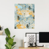 Poster Formes et couleurs modernes (Bureau à domicile)