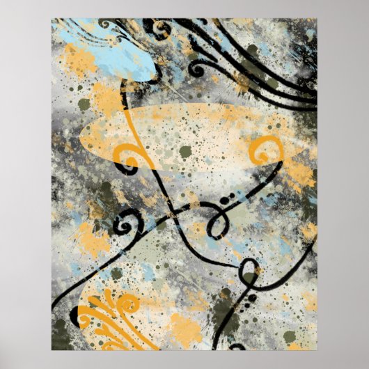 Poster Formes et couleurs modernes (Devant)