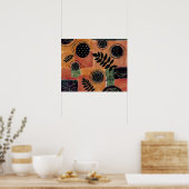 Poster Formes et Feuilles de cercles géométriques Abstrai (Cuisine)