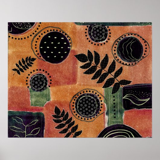 Poster Formes et Feuilles de cercles géométriques Abstrai (Devant)