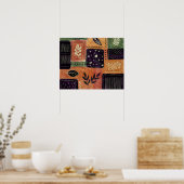 Poster Formes et Feuilles de cercles géométriques Abstrai (Cuisine)