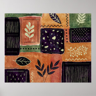 Poster Formes et Feuilles de cercles géométriques Abstrai