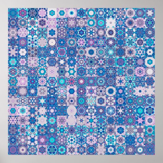 Poster Formes et fleurs géométriques Abstraites, PA sans  (Devant)