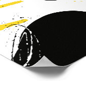 Poster Formes fluides noires, blanches et jaunes (Coin)