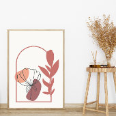 Poster Formes géométriques Abstraites Boho Style Feuilles