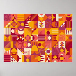 Poster formes géométriques Abstraites motif transparent