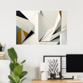 Poster Formes géométriques blanches minimalistes (Bureau à domicile)