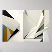 Poster Formes géométriques blanches minimalistes (Devant)