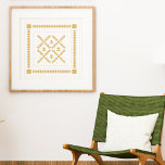 Poster Formes géométriques classiques Bloc de surface en<br><div class="desc">Un design moderne traditionnel de blocs de courtepointe médaillon dans une couleur jaune ambre doré doux.</div>