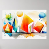 Poster Formes géométriques colorées Abstraites (Devant)