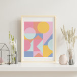 Poster Formes géométriques colorées mignonnes Collage<br><div class="desc">Ce collage graphique amusant et frais présente des formes géométriques simples dans une palette de couleurs mignonnes de pastels et de droits doux.</div>
