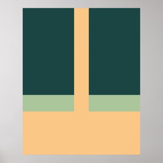 Poster Formes géométriques Couleurs d'abricot vert d'art  (Devant)