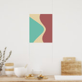 Poster Formes géométriques courbées Vert Brown (Cuisine)