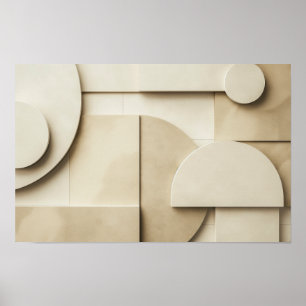 Poster Formes géométriques en 3D avec espace texte