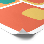 Poster Formes géométriques funky de milieu de siècle oran (Coin)