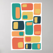 Poster Formes géométriques funky du milieu du siècle, ora (Devant)