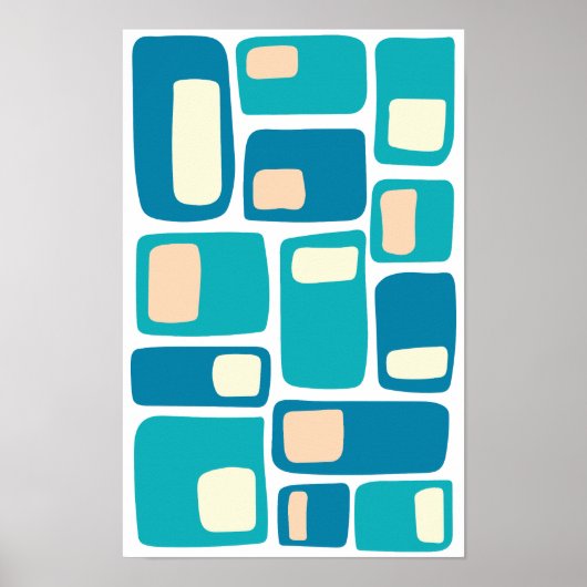 Poster Formes géométriques funky modernes du milieu du si (Devant)