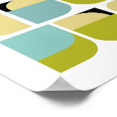 Poster Formes géométriques jaunes et turquoise Modernes D (Coin)