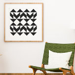 Poster Formes géométriques modernes Art en noir et blanc<br><div class="desc">Poster de design d'art géométrique moderne du milieu du siècle en noir et blanc</div>