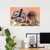 Poster Formes géométriques rebondissantes (Bureau à domicile)