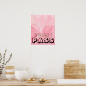 Poster Formes géométriques roses AVEZ-VOUS UN PASS (Cuisine)