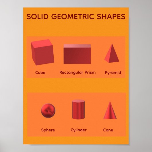 Poster Formes Géométriques Solides Mathématiques STEM (Devant)