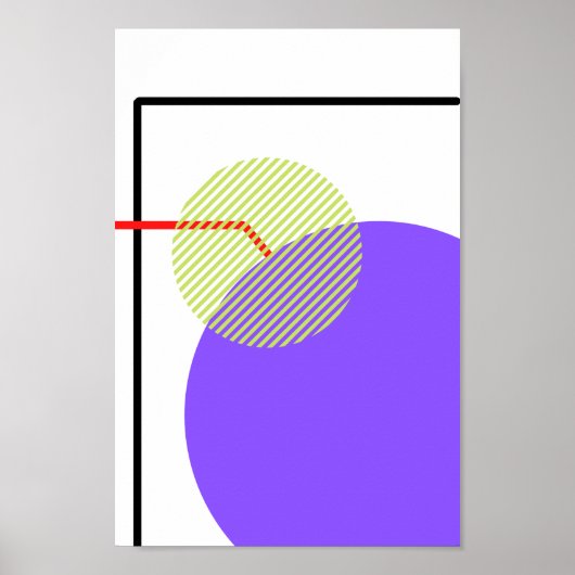 Poster Formes géométriques violettes et vertes modernes A (Devant)