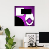 Poster Formes modernes Abstraites et riches en violet AP0 (Bureau à domicile)