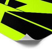 Poster Formes noires sur citron vert Abstrait MCM Look Ar (Coin)