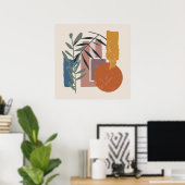 Poster Formes Patinées Et Tiges (Bureau à domicile)