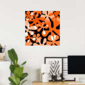 Poster Formes rétro super Orange Noir Blanc (Bureau à domicile)