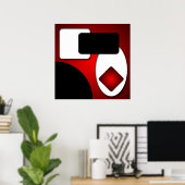 Poster Formes rouges modernes et riches Abstraites AP0006 (Bureau à domicile)