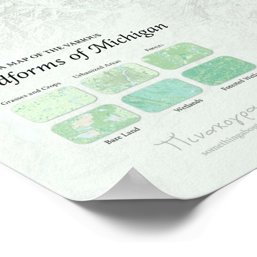 Poster Formes terrestres du Michigan (Coin)
