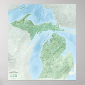 Poster Formes terrestres du Michigan (Devant)