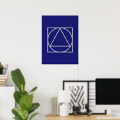 Poster Formes triangulaires Carré bleu clair de minuit (Bureau à domicile)