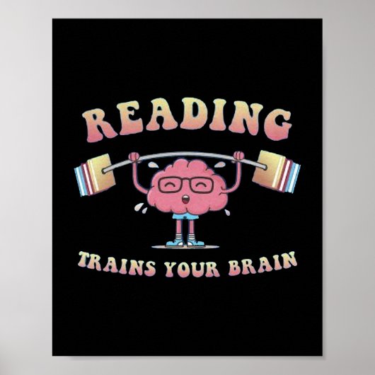 Poster Formez Votre Cerveau Lecture Livres Lecteur Biblio (Devant)