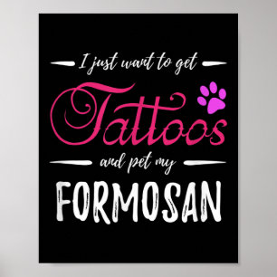 Poster Formose Amoureux des chiens Tattoo Drôle Chien Mam