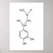 Poster formule chimique adrénaline formule chimie hormone (Devant)