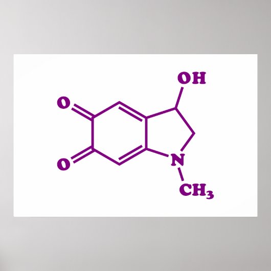 Poster Formule chimique moléculaire adrénochrome (Devant)
