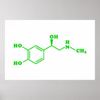 Formule chimique moléculaire d'adrénaline