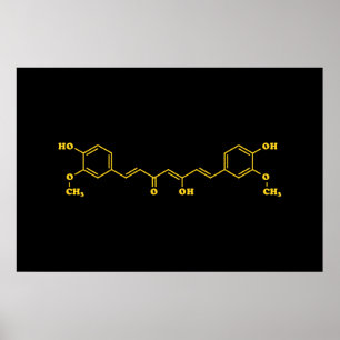 Poster Formule chimique moléculaire de curcumin curcumin