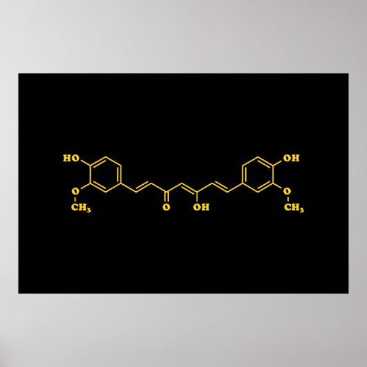 Poster Formule chimique moléculaire de curcumin curcumin  (Devant)