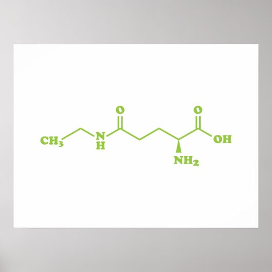 Poster Formule chimique moléculaire de la théanine du thé (Devant)