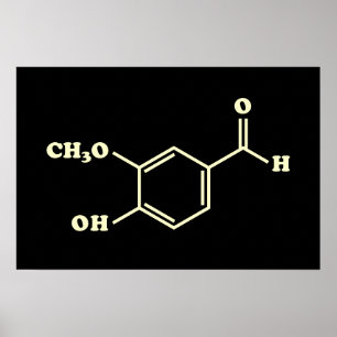 Poster Formule chimique moléculaire de la vanilline de va