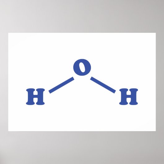 Poster Formule chimique moléculaire de l'eau (Devant)