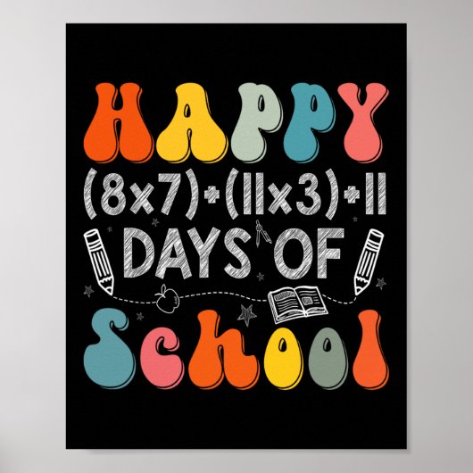 Poster Formule Mathématique 100 Jours D'école Drôle Prof (Devant)