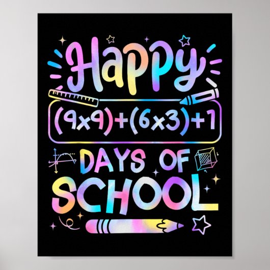 Poster Formule Mathématique 100 Jours D'école Drôle Prof (Devant)