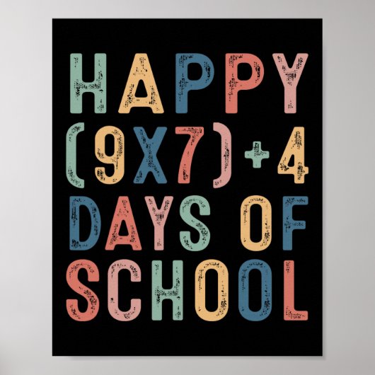 Poster Formule Mathématique 67 Jours D'école Drôle Prof D (Devant)