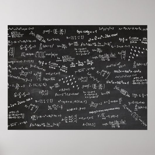 Poster Formules Mathématiques Et Numéros (Devant)