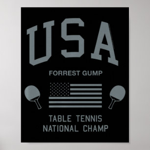Poster Forrest Gump USA Table Tennis National Champ